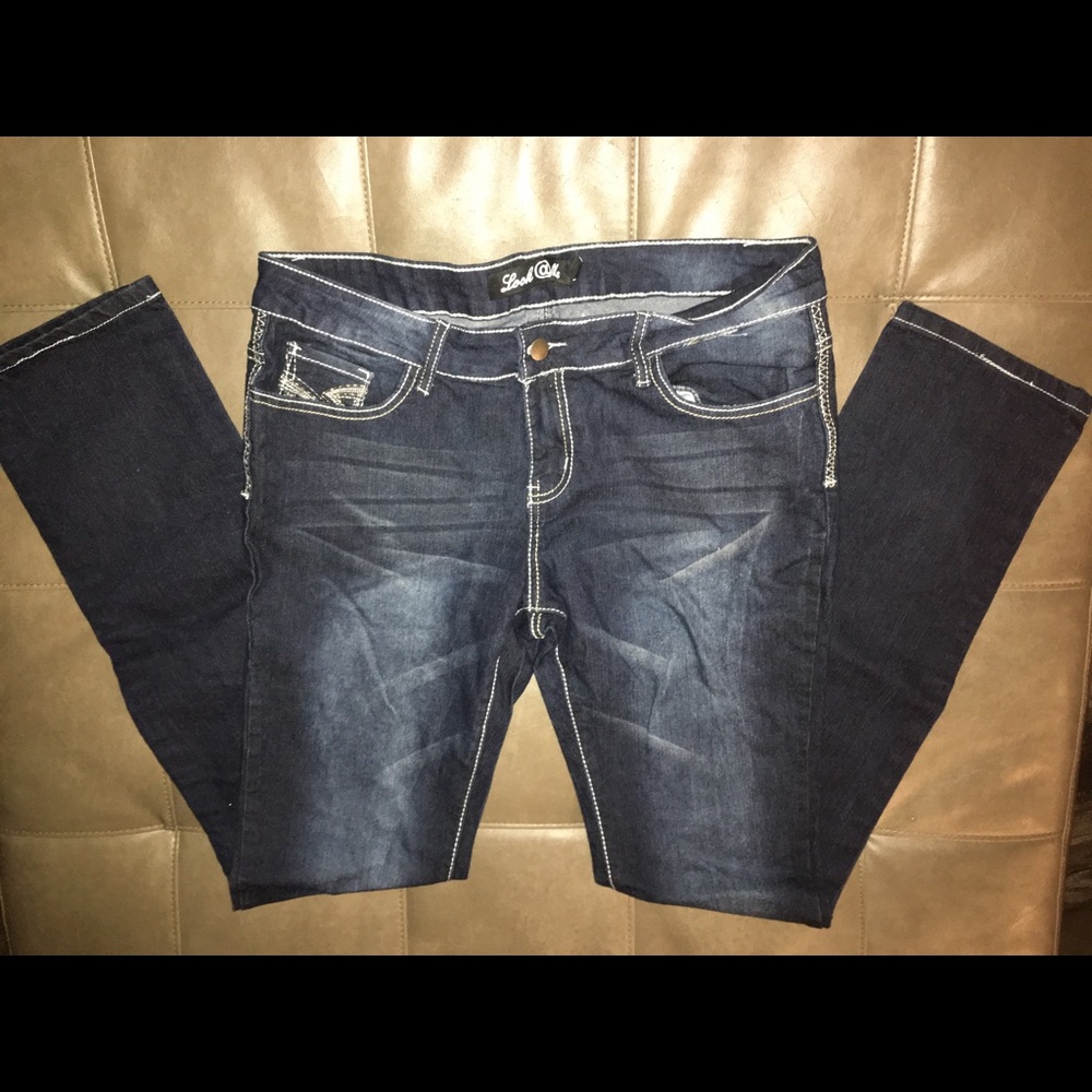 Back To School Jeans. Blue Straight Leg Jeans.